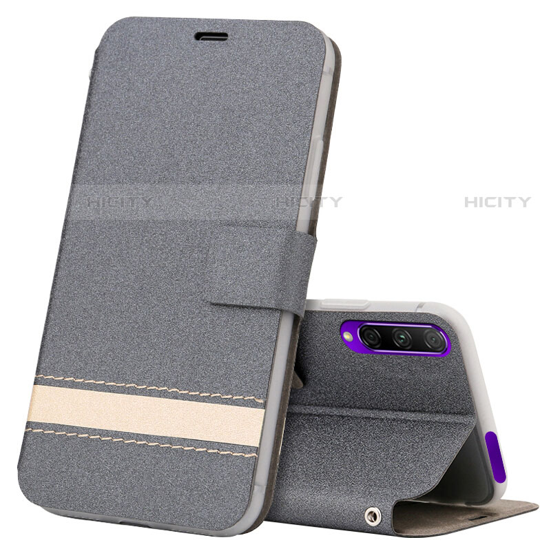 Custodia Portafoglio In Pelle Cover con Supporto L07 per Huawei Y9s Grigio