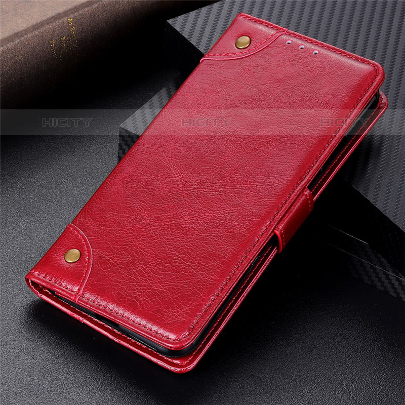 Custodia Portafoglio In Pelle Cover con Supporto L07 per Oppo A11s Rosso