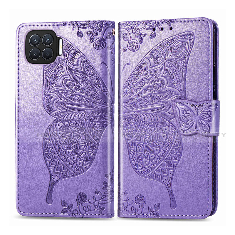 Custodia Portafoglio In Pelle Cover con Supporto L07 per Oppo Reno4 Lite Lavanda