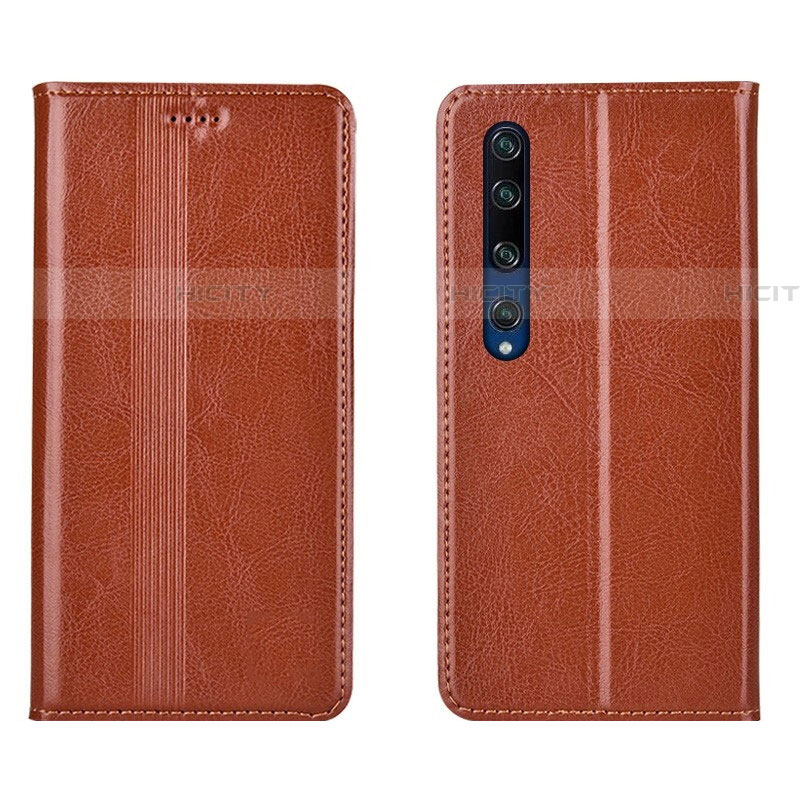 Custodia Portafoglio In Pelle Cover con Supporto L07 per Xiaomi Mi 10 Arancione