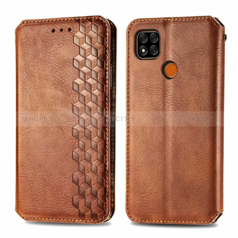 Custodia Portafoglio In Pelle Cover con Supporto L07 per Xiaomi POCO C31 Marrone