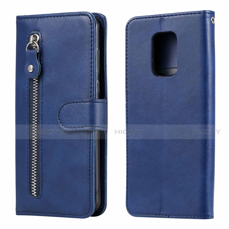 Custodia Portafoglio In Pelle Cover con Supporto L07 per Xiaomi Redmi Note 9 Pro Blu