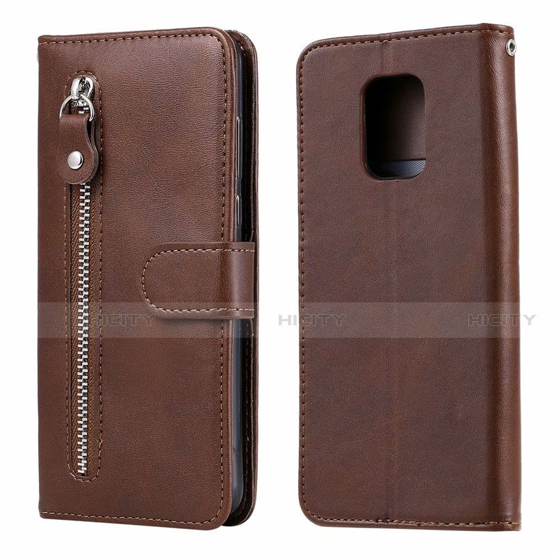 Custodia Portafoglio In Pelle Cover con Supporto L07 per Xiaomi Redmi Note 9 Pro Max Marrone