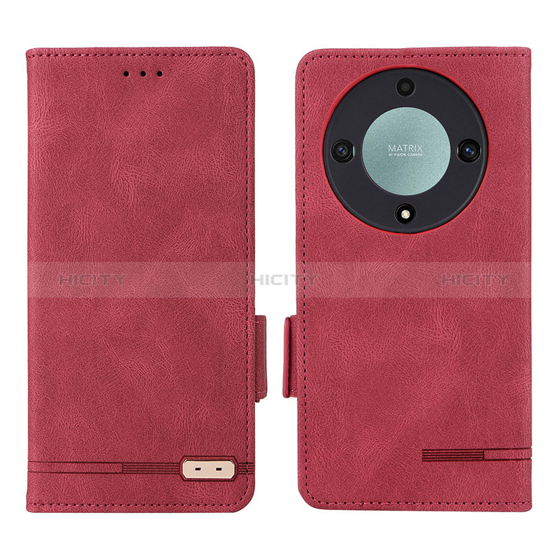 Custodia Portafoglio In Pelle Cover con Supporto L07Z per Huawei Honor Magic5 Lite 5G Rosso