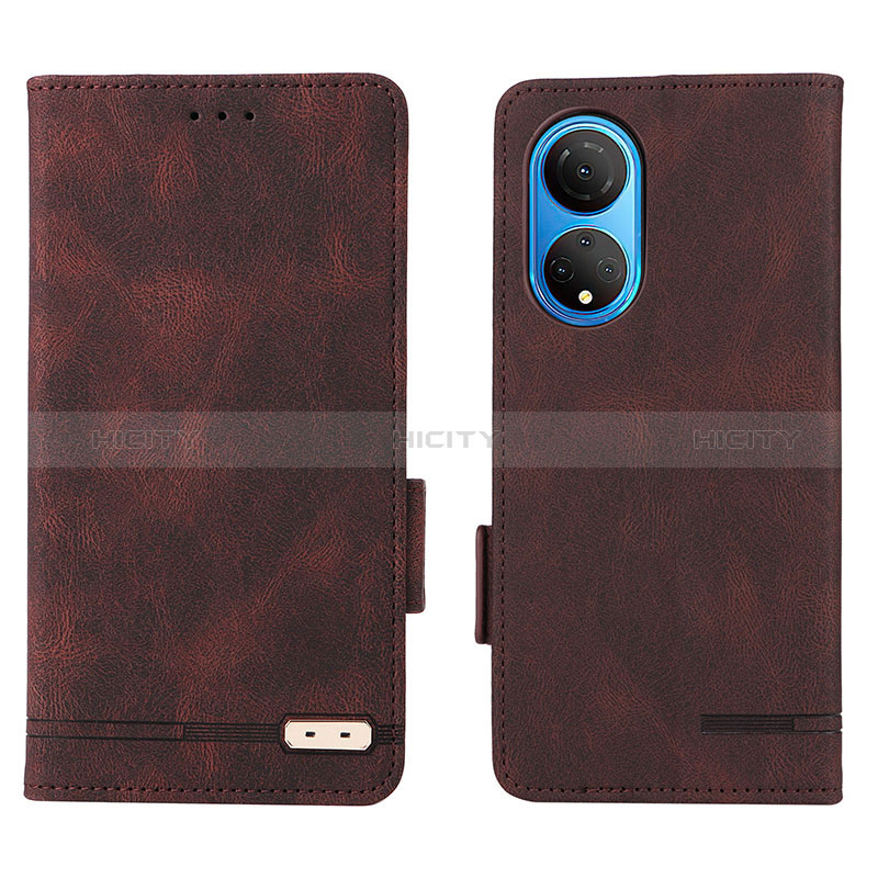 Custodia Portafoglio In Pelle Cover con Supporto L07Z per Huawei Honor X7 Marrone