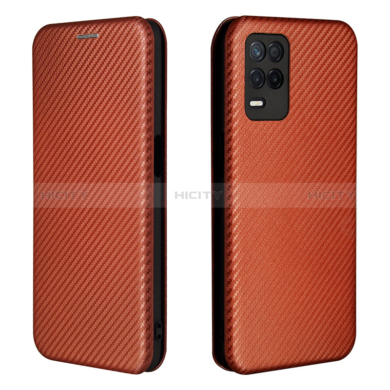 Custodia Portafoglio In Pelle Cover con Supporto L07Z per Realme 8s 5G Marrone