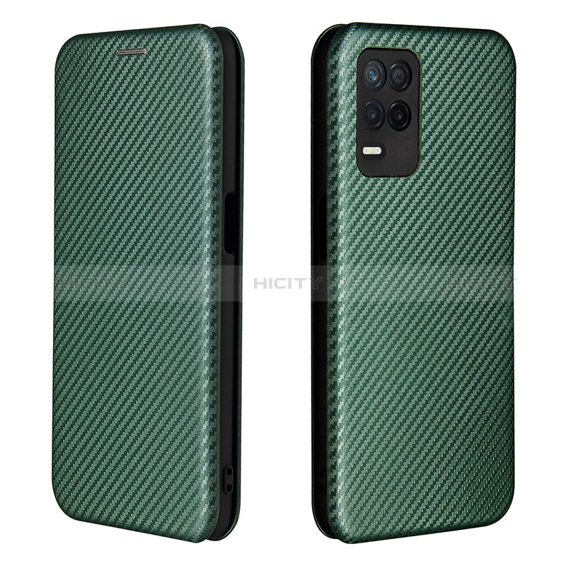 Custodia Portafoglio In Pelle Cover con Supporto L07Z per Realme 9 5G India Verde