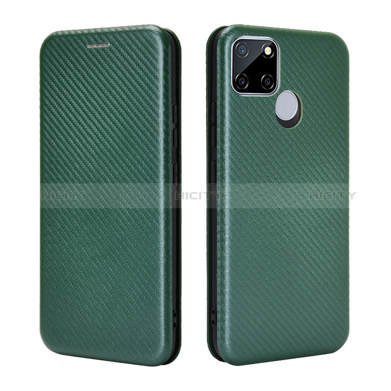 Custodia Portafoglio In Pelle Cover con Supporto L07Z per Realme C12 Verde