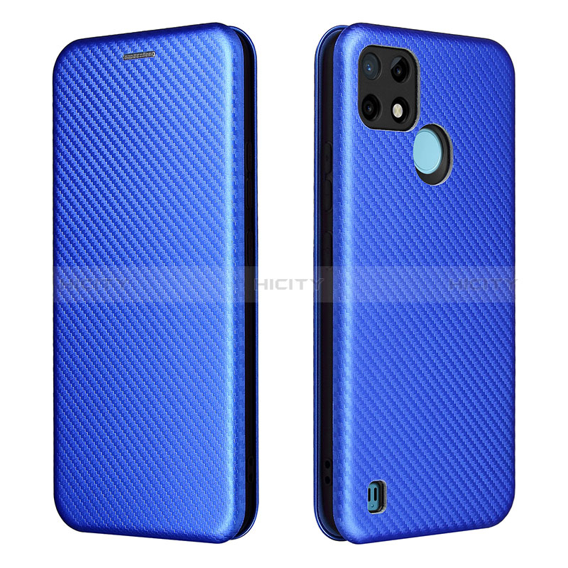 Custodia Portafoglio In Pelle Cover con Supporto L07Z per Realme C21Y Blu