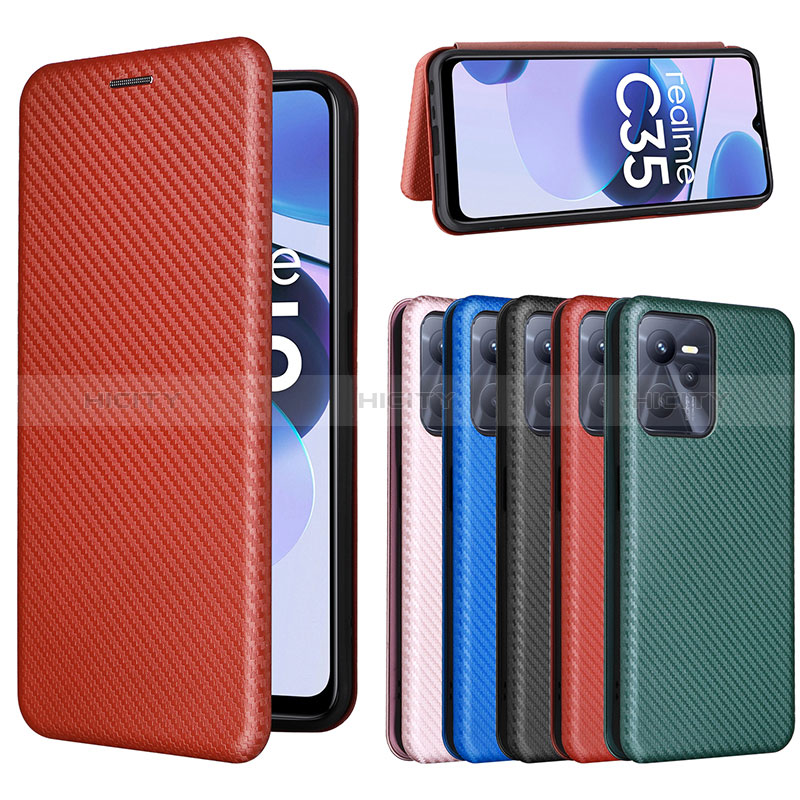 Custodia Portafoglio In Pelle Cover con Supporto L07Z per Realme C35