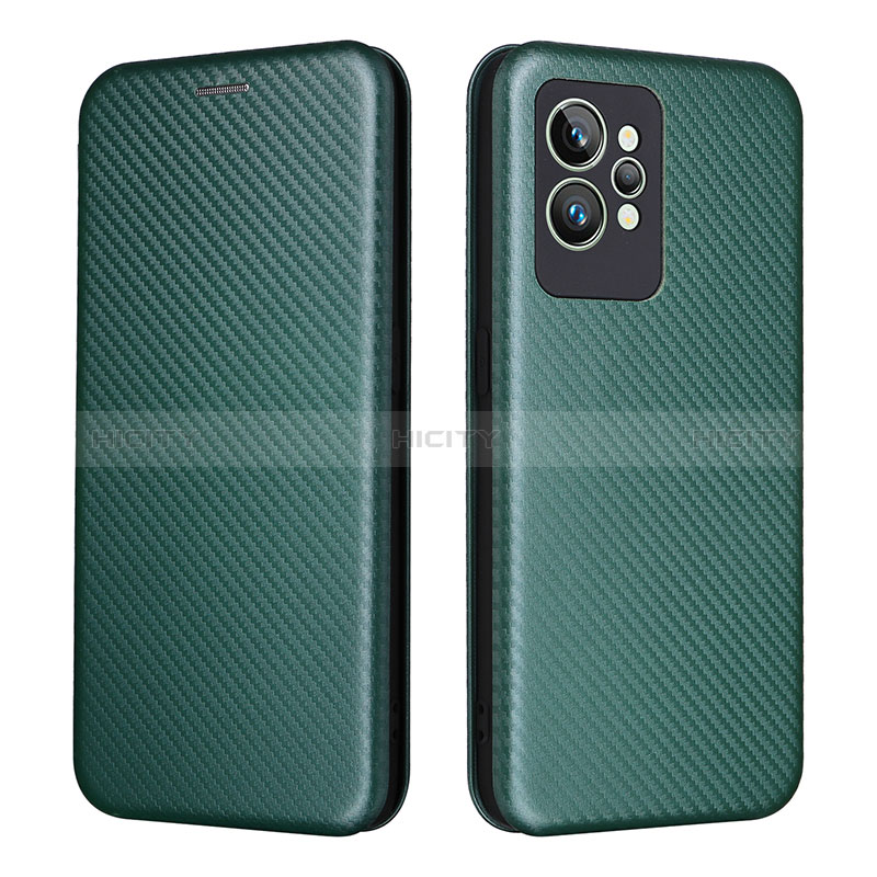 Custodia Portafoglio In Pelle Cover con Supporto L07Z per Realme GT2 Pro 5G Verde