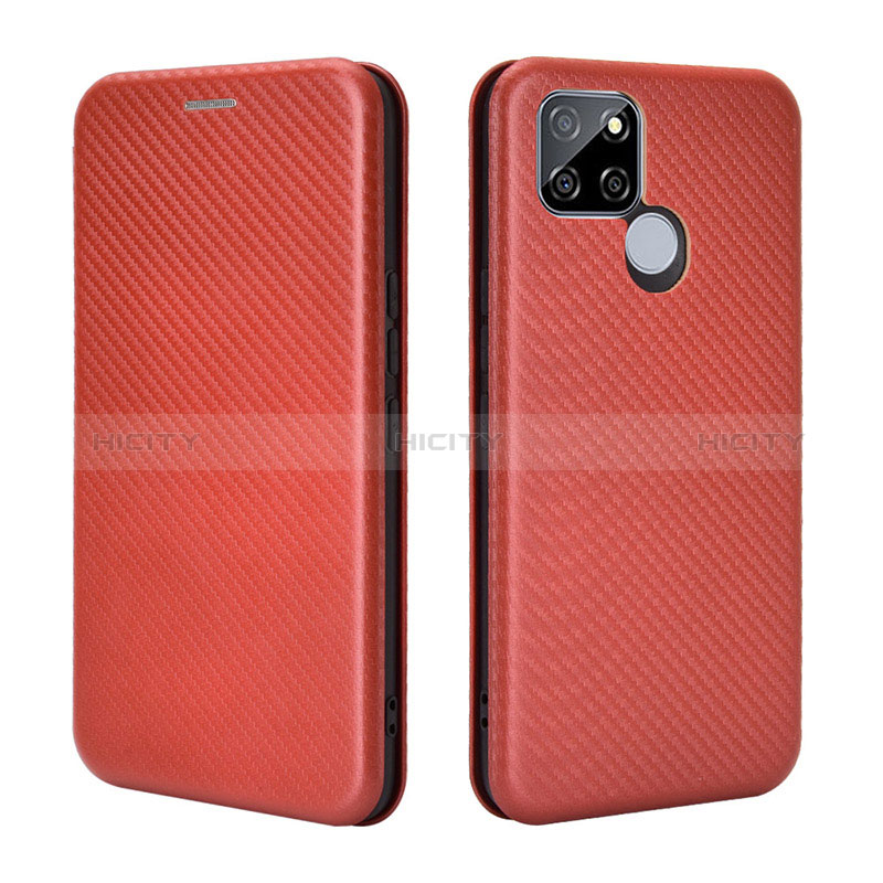 Custodia Portafoglio In Pelle Cover con Supporto L07Z per Realme V3 5G Marrone