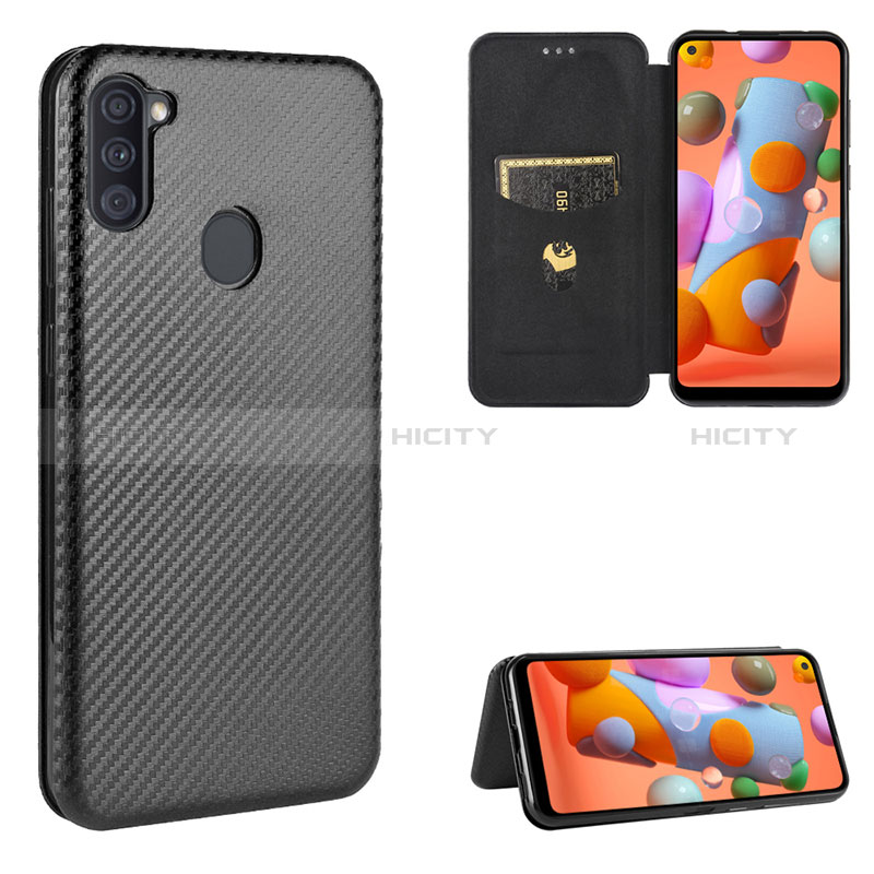 Custodia Portafoglio In Pelle Cover con Supporto L07Z per Samsung Galaxy A11 Nero