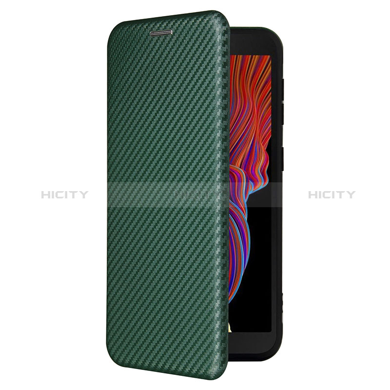 Custodia Portafoglio In Pelle Cover con Supporto L07Z per Samsung Galaxy XCover 5 SM-G525F Verde