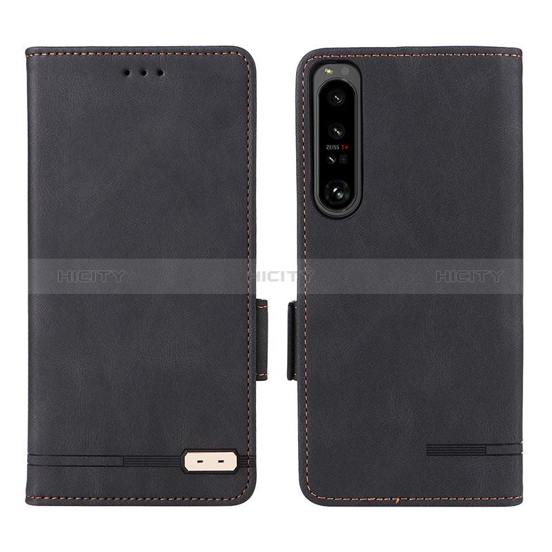 Custodia Portafoglio In Pelle Cover con Supporto L07Z per Sony Xperia 1 IV Nero