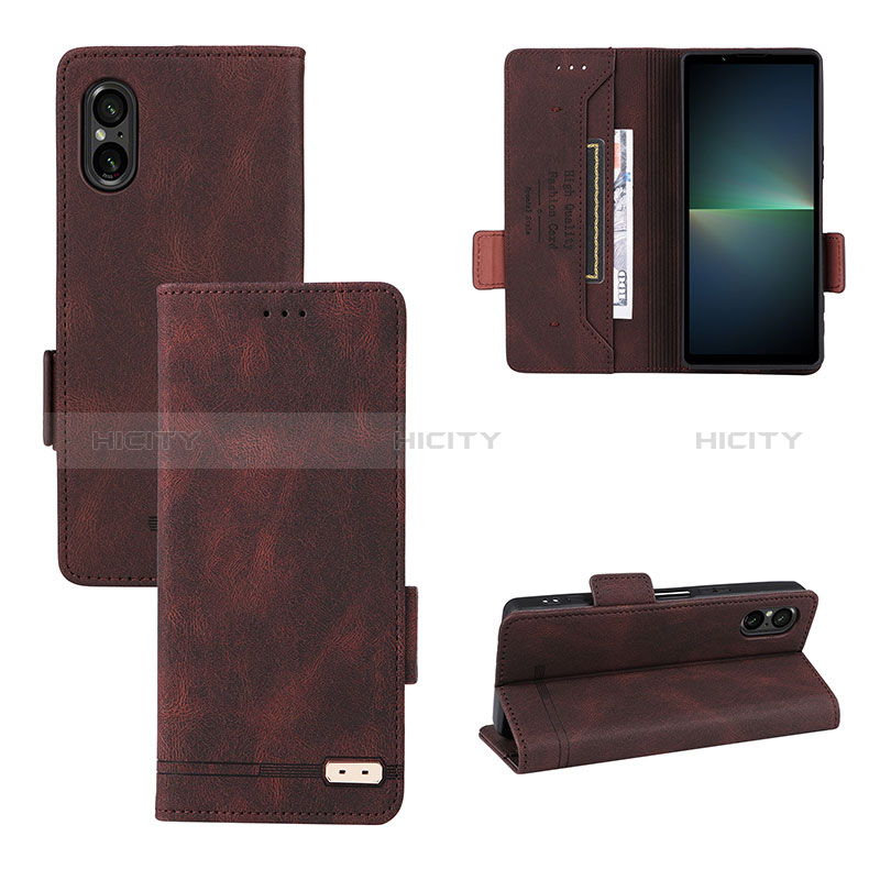 Custodia Portafoglio In Pelle Cover con Supporto L07Z per Sony Xperia 5 V