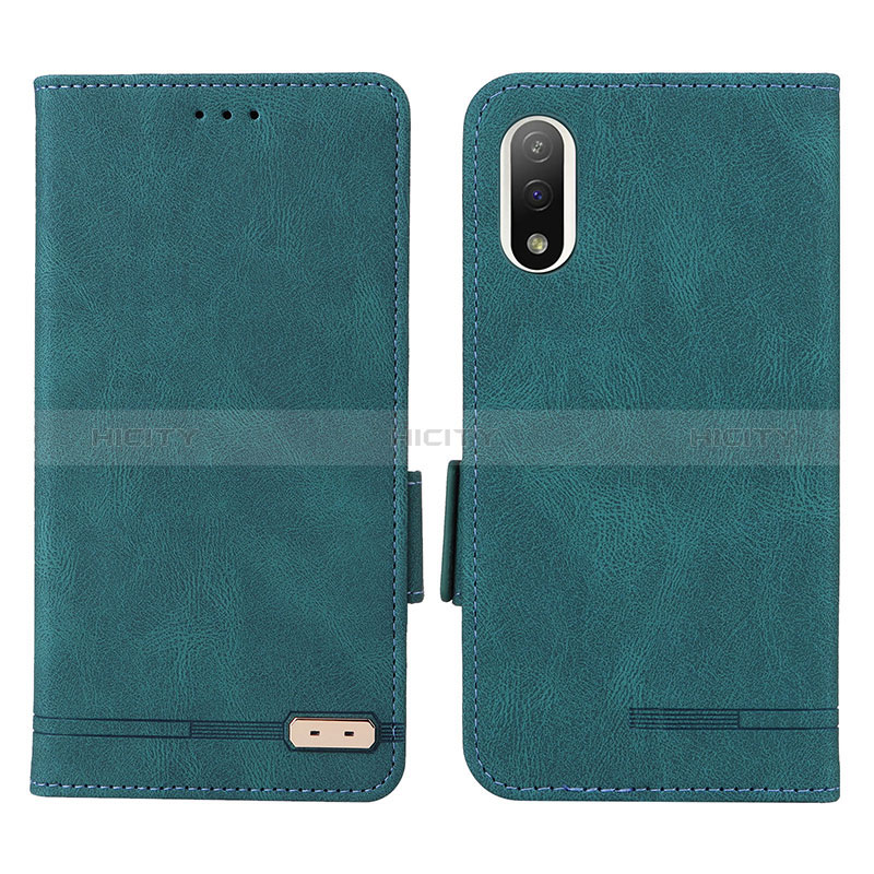 Custodia Portafoglio In Pelle Cover con Supporto L07Z per Sony Xperia Ace III SO-53C Verde