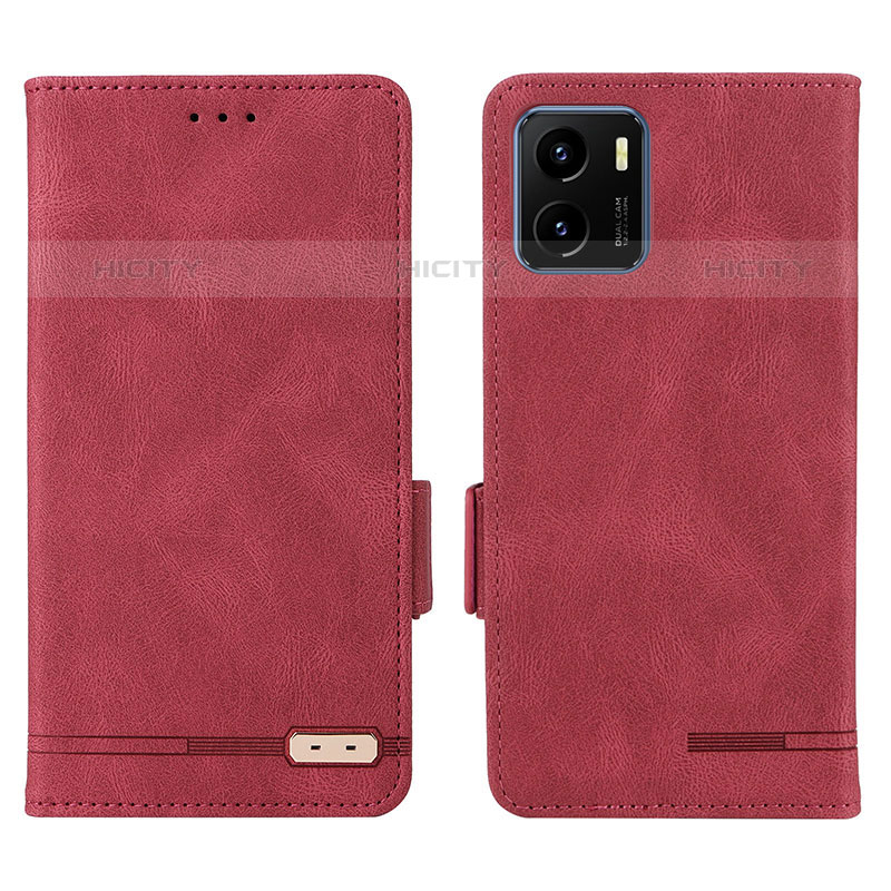 Custodia Portafoglio In Pelle Cover con Supporto L07Z per Vivo iQOO U5x Rosso