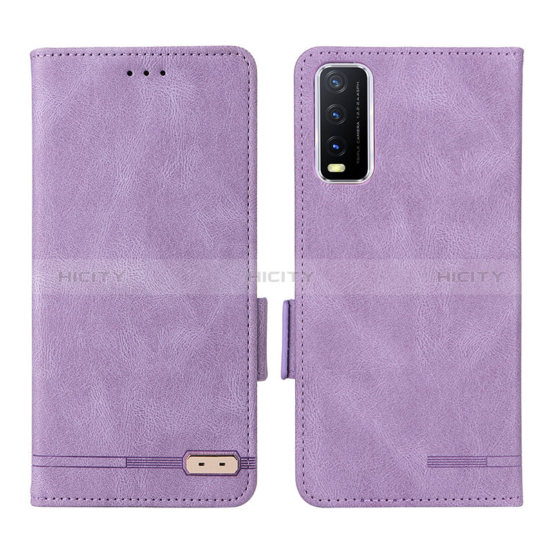 Custodia Portafoglio In Pelle Cover con Supporto L07Z per Vivo Y12A Viola