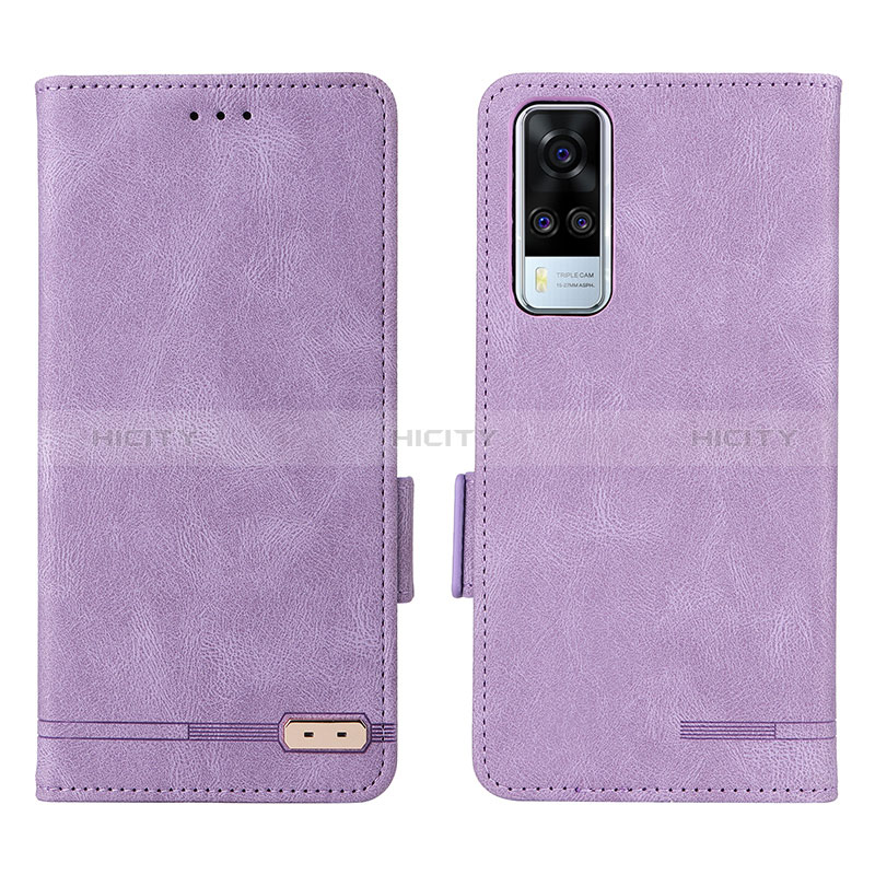 Custodia Portafoglio In Pelle Cover con Supporto L07Z per Vivo Y53s 4G Viola