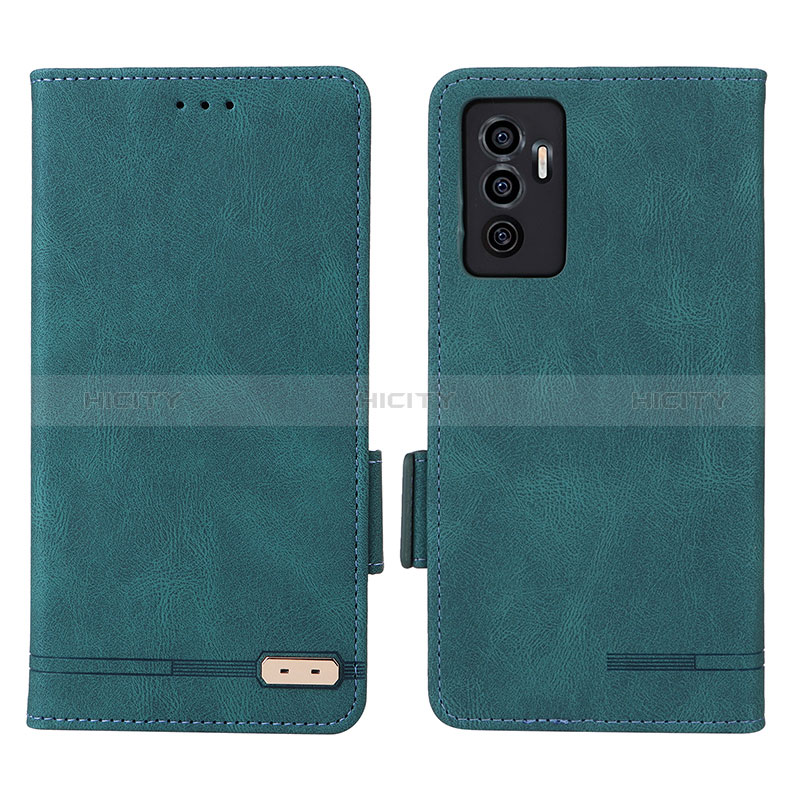 Custodia Portafoglio In Pelle Cover con Supporto L07Z per Vivo Y75 4G Verde