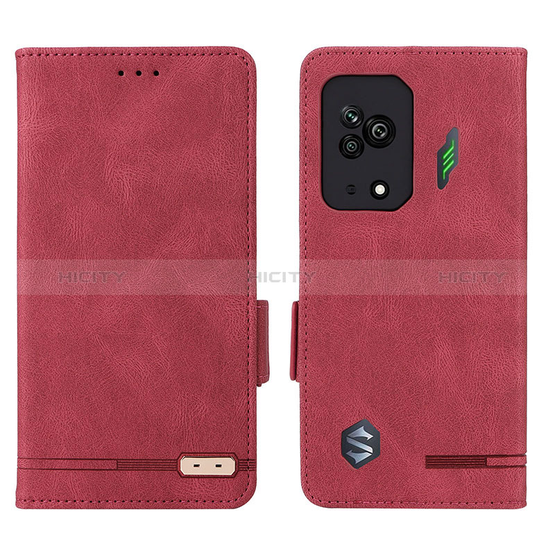 Custodia Portafoglio In Pelle Cover con Supporto L07Z per Xiaomi Black Shark 5 5G Rosso