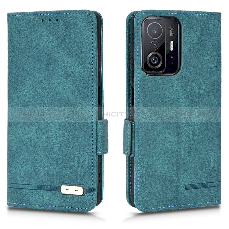 Custodia Portafoglio In Pelle Cover con Supporto L07Z per Xiaomi Mi 11T Pro 5G Verde