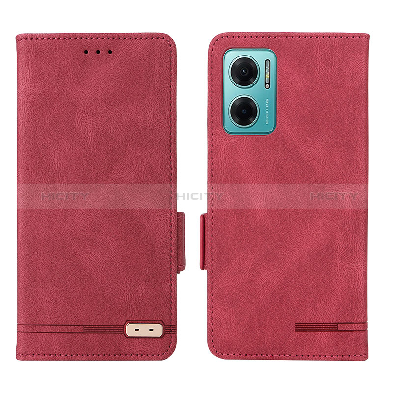 Custodia Portafoglio In Pelle Cover con Supporto L07Z per Xiaomi Redmi 10 Prime Plus 5G Rosso