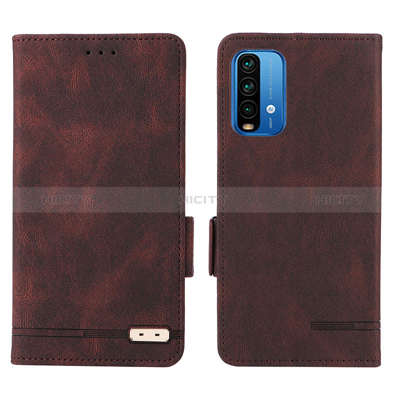 Custodia Portafoglio In Pelle Cover con Supporto L07Z per Xiaomi Redmi 9 Power Marrone