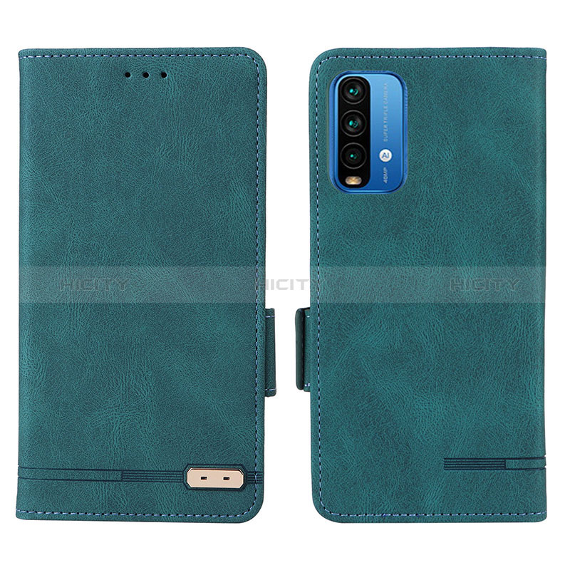 Custodia Portafoglio In Pelle Cover con Supporto L07Z per Xiaomi Redmi 9 Power Verde