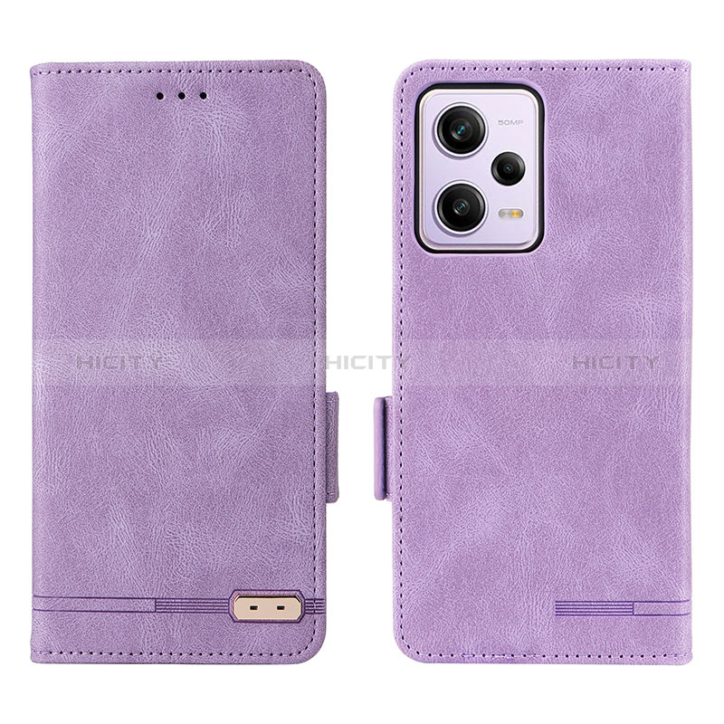 Custodia Portafoglio In Pelle Cover con Supporto L07Z per Xiaomi Redmi Note 12 Pro 5G Viola