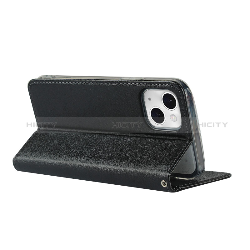 Custodia Portafoglio In Pelle Cover con Supporto L08 per Apple iPhone 15