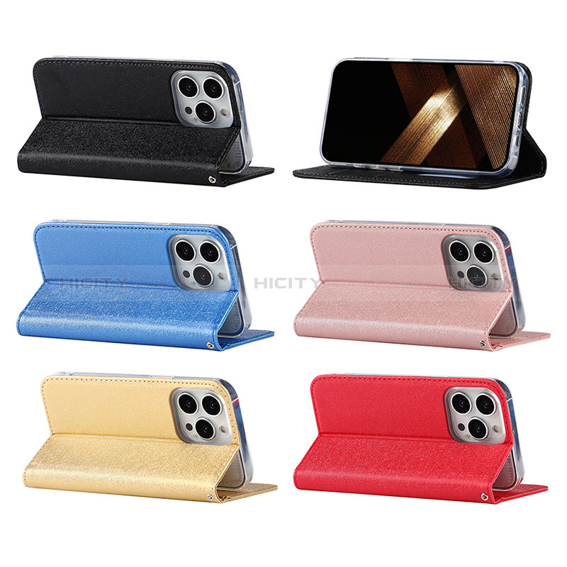 Custodia Portafoglio In Pelle Cover con Supporto L08 per Apple iPhone 15 Pro Max