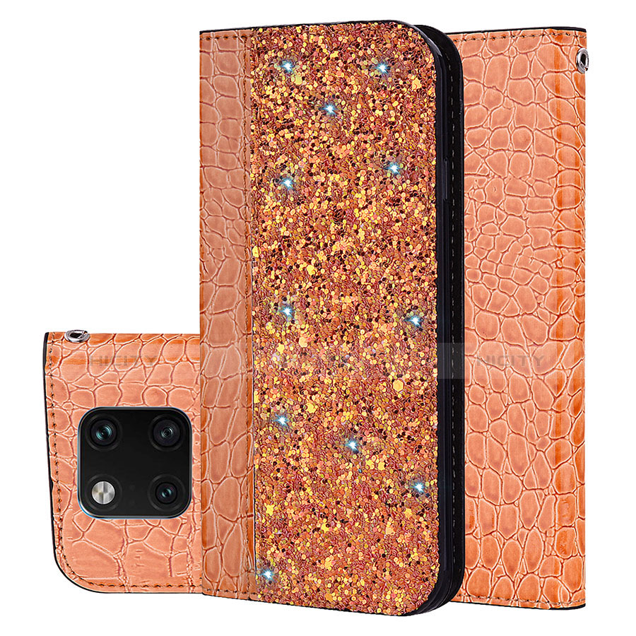 Custodia Portafoglio In Pelle Cover con Supporto L08 per Huawei Mate 20 Pro Arancione