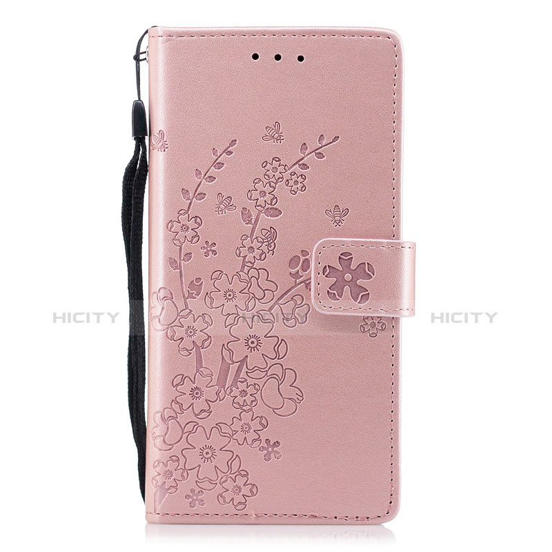 Custodia Portafoglio In Pelle Cover con Supporto L08 per Huawei P20 Oro Rosa