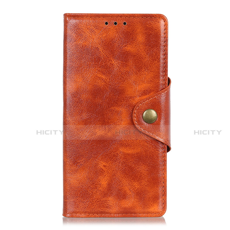 Custodia Portafoglio In Pelle Cover con Supporto L08 per Motorola Moto One Fusion Plus Arancione