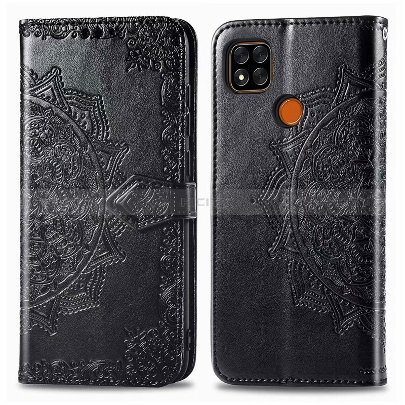 Custodia Portafoglio In Pelle Cover con Supporto L08 per Xiaomi Redmi 9 Activ Nero