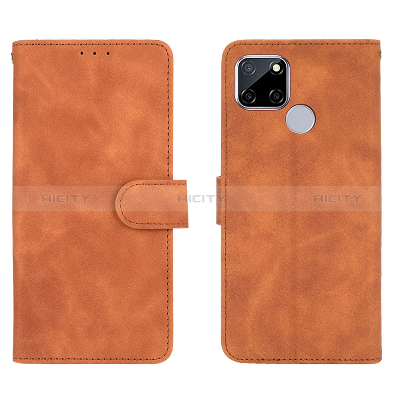 Custodia Portafoglio In Pelle Cover con Supporto L08Z per Realme 7i RMX2193 Marrone