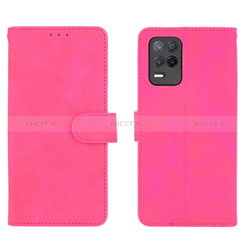 Custodia Portafoglio In Pelle Cover con Supporto L08Z per Realme 8 5G Rosa Caldo