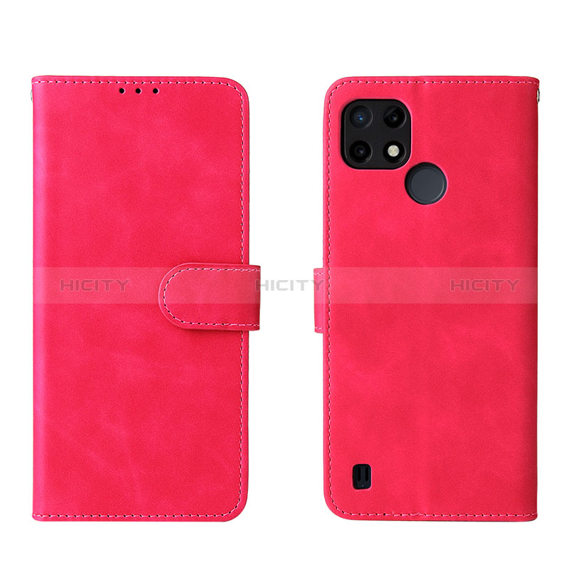 Custodia Portafoglio In Pelle Cover con Supporto L08Z per Realme C21Y Rosa Caldo