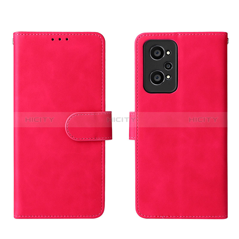 Custodia Portafoglio In Pelle Cover con Supporto L08Z per Realme GT Neo2 5G Rosa Caldo