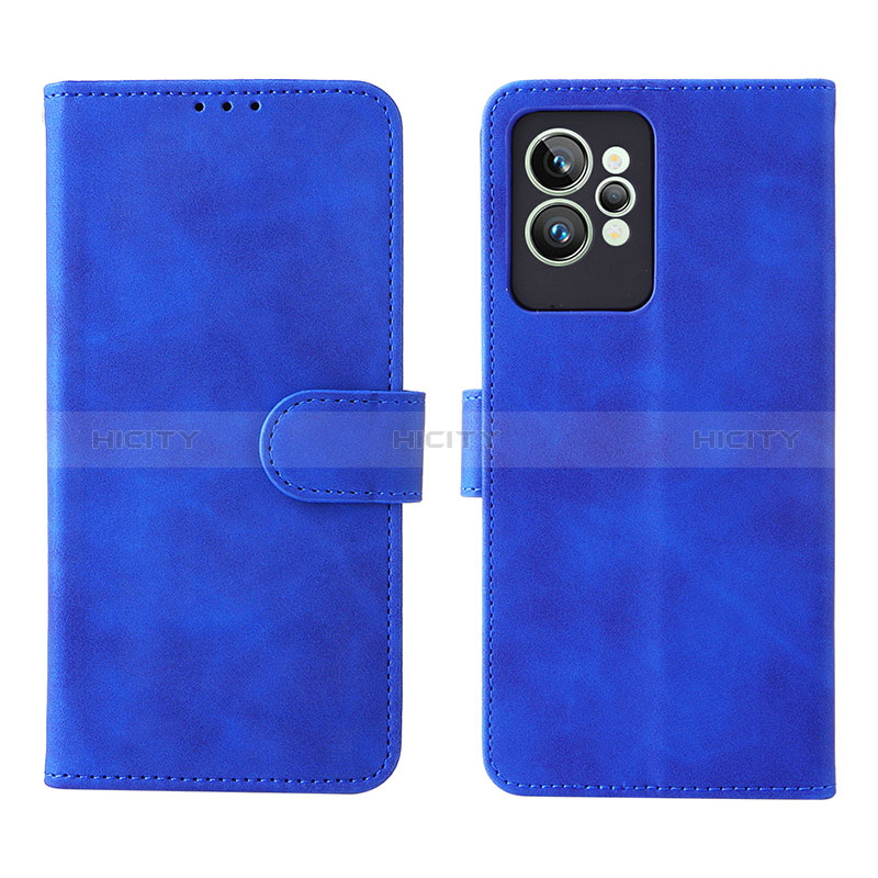 Custodia Portafoglio In Pelle Cover con Supporto L08Z per Realme GT2 Pro 5G Blu