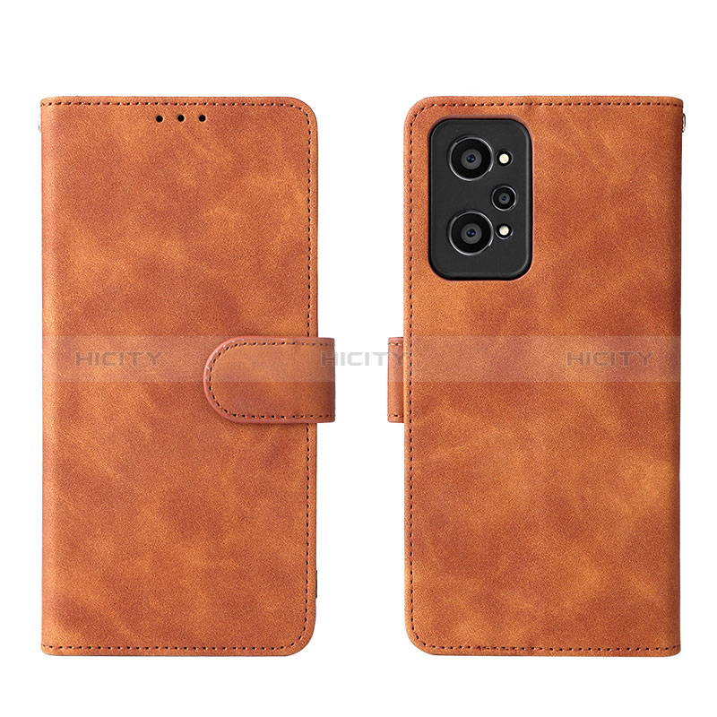 Custodia Portafoglio In Pelle Cover con Supporto L08Z per Realme Q5 Pro 5G Marrone