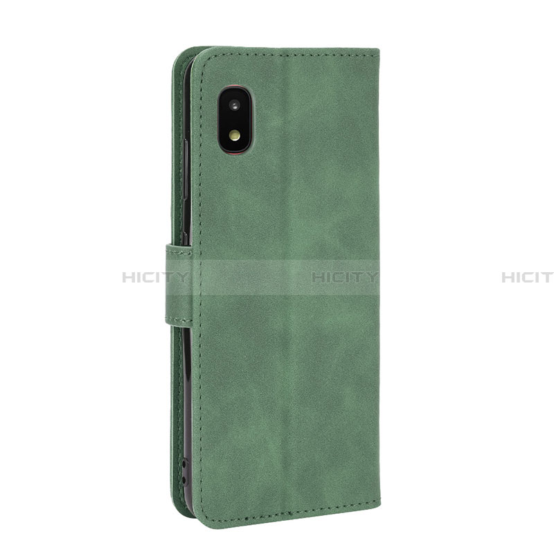 Custodia Portafoglio In Pelle Cover con Supporto L08Z per Samsung Galaxy A21 SC-42A Verde