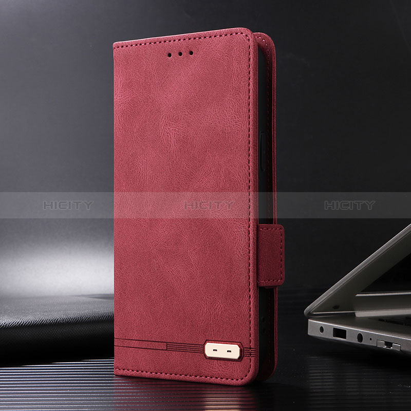 Custodia Portafoglio In Pelle Cover con Supporto L08Z per Xiaomi Redmi 10 India Rosso