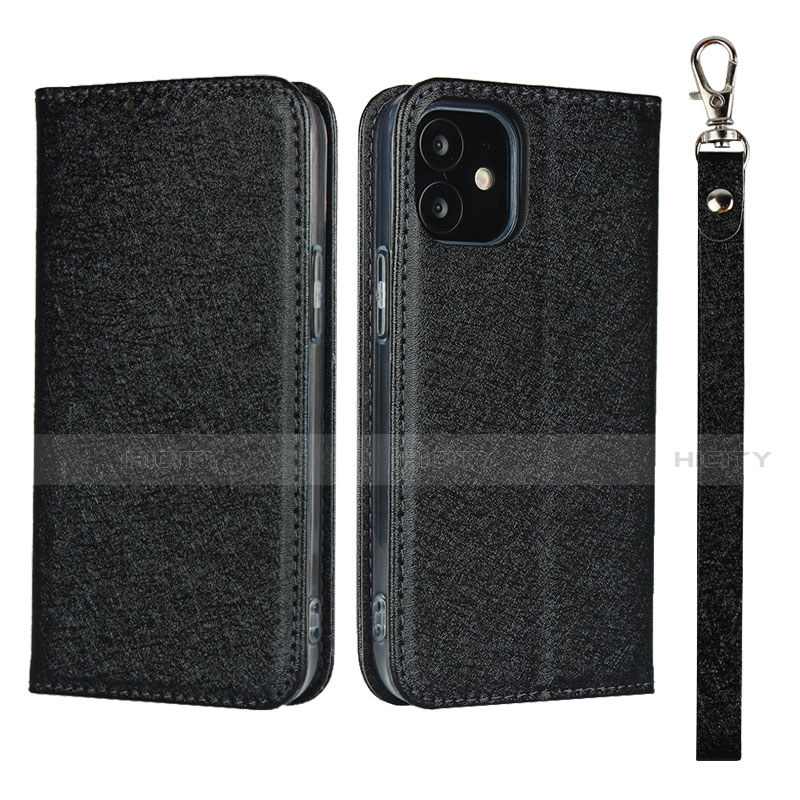 Custodia Portafoglio In Pelle Cover con Supporto L09 per Apple iPhone 12 Mini Nero