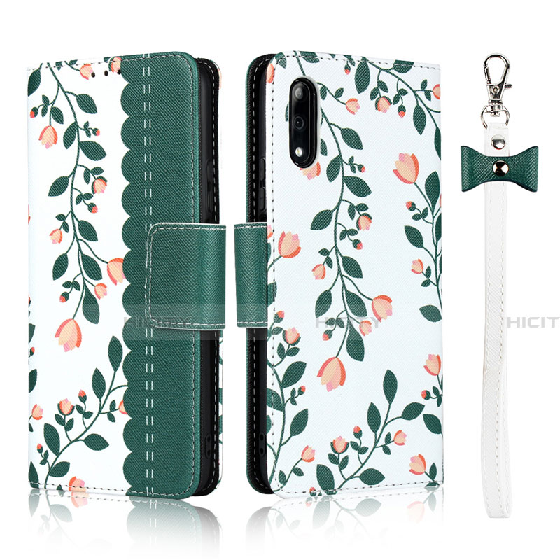 Custodia Portafoglio In Pelle Cover con Supporto L09 per Huawei P Smart Z (2019) Verde