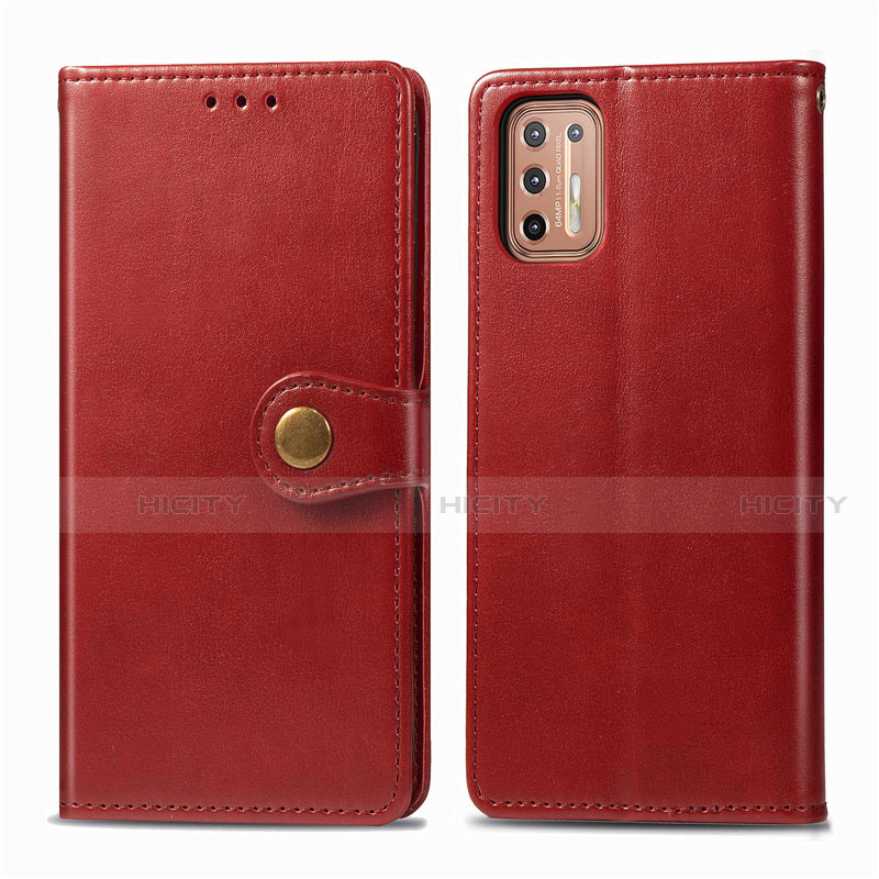 Custodia Portafoglio In Pelle Cover con Supporto L09 per Motorola Moto G9 Plus Rosso