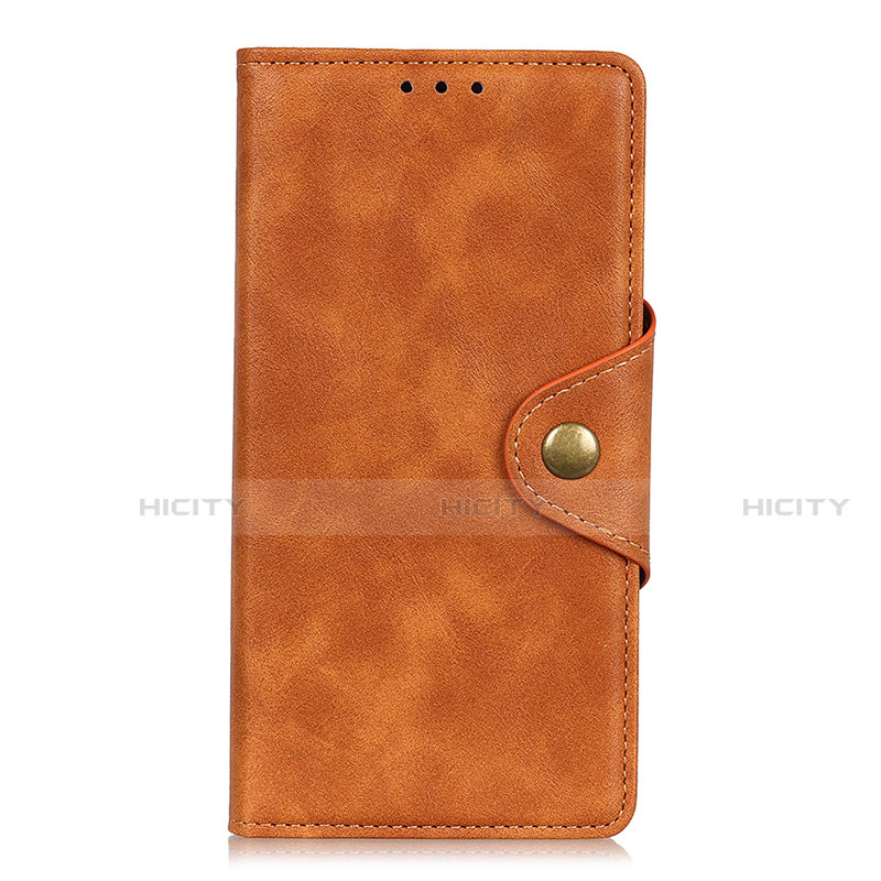 Custodia Portafoglio In Pelle Cover con Supporto L09 per Motorola Moto One Fusion Plus Arancione