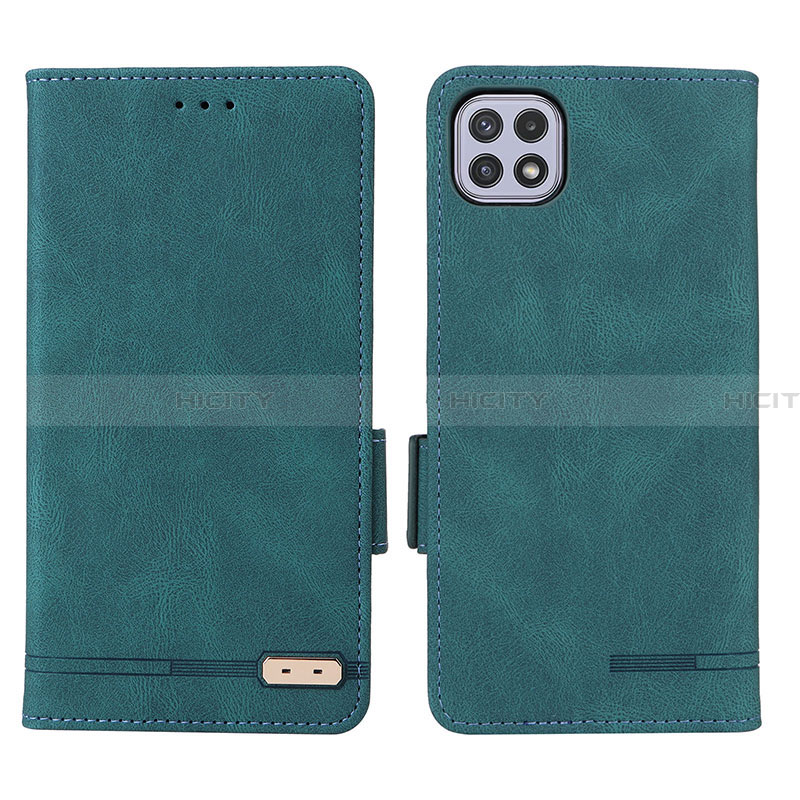 Custodia Portafoglio In Pelle Cover con Supporto L09Z per Samsung Galaxy A22 5G Verde